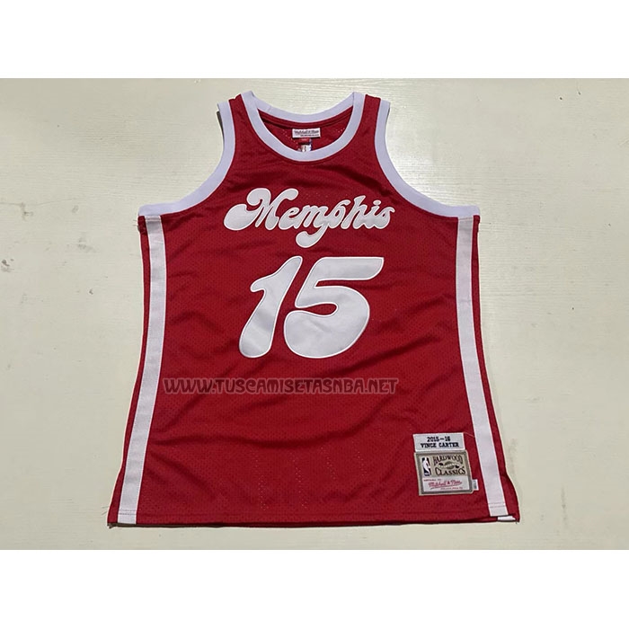 Camiseta Vince Carter NO 15 Memphis Grizzlies Mitchell & Ness 2015-16 Rojo